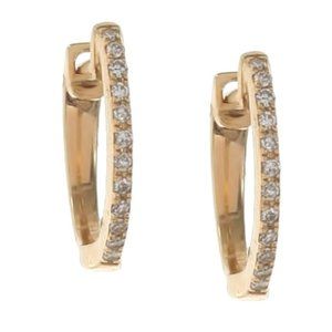 Diamond pave huggies earings - gold